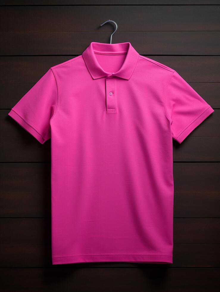 Hanging Polo tshirt with luxury background for mockup photo