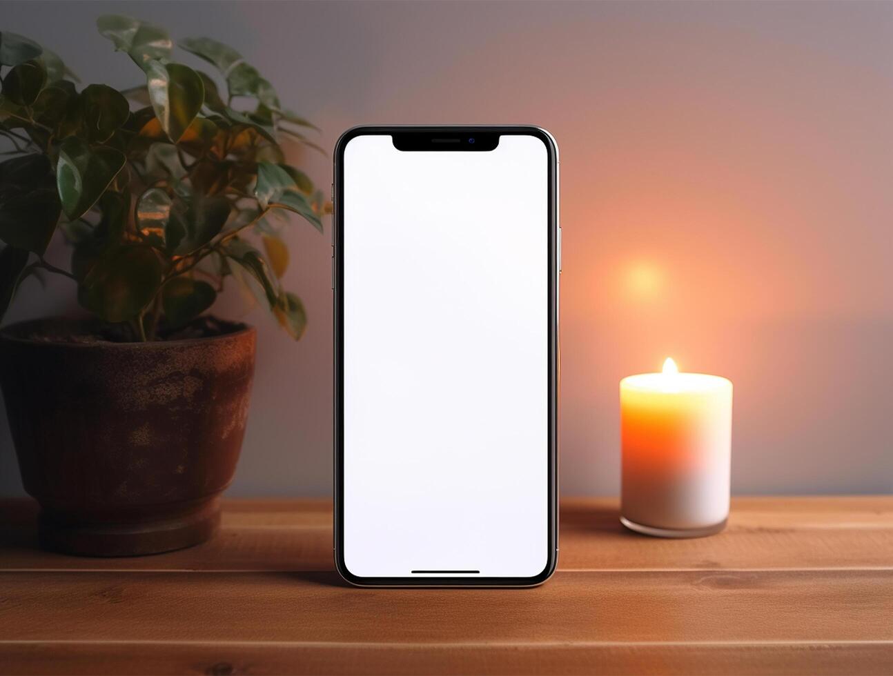 White empty mobile phone screen template for mockup photo