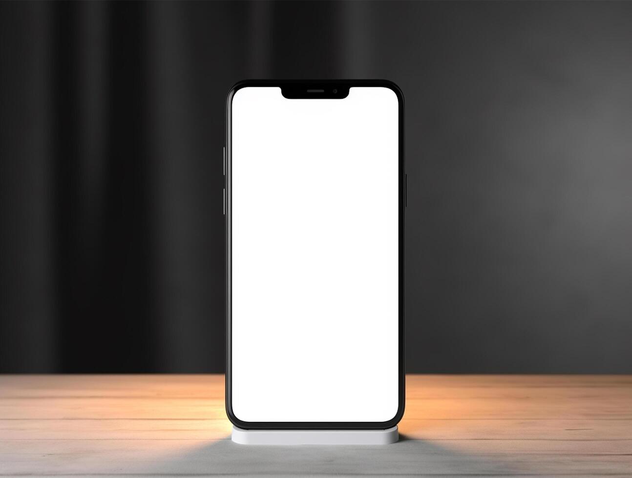 White empty mobile phone screen template for mockup photo