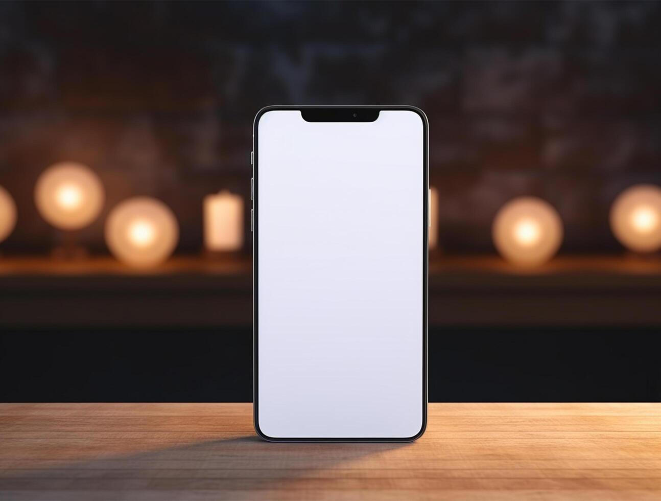 White empty mobile phone screen template for mockup photo
