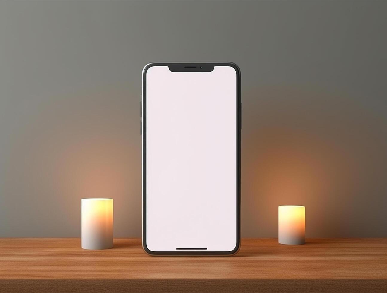 White empty mobile phone screen template for mockup photo
