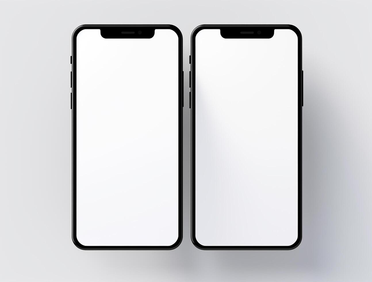 White empty mobile phone screen template for mockup photo