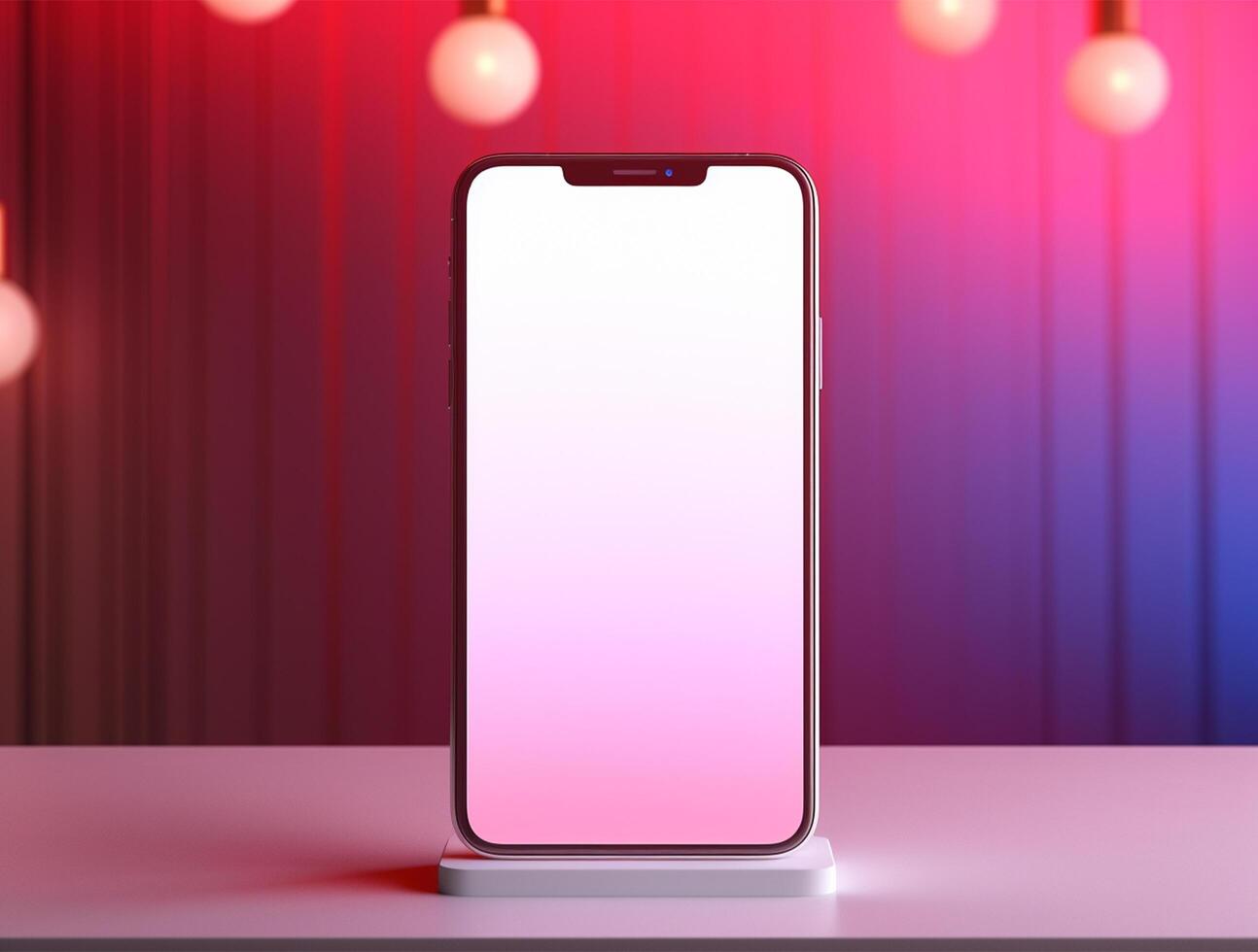 Empty mobile phone screen template for mockup photo