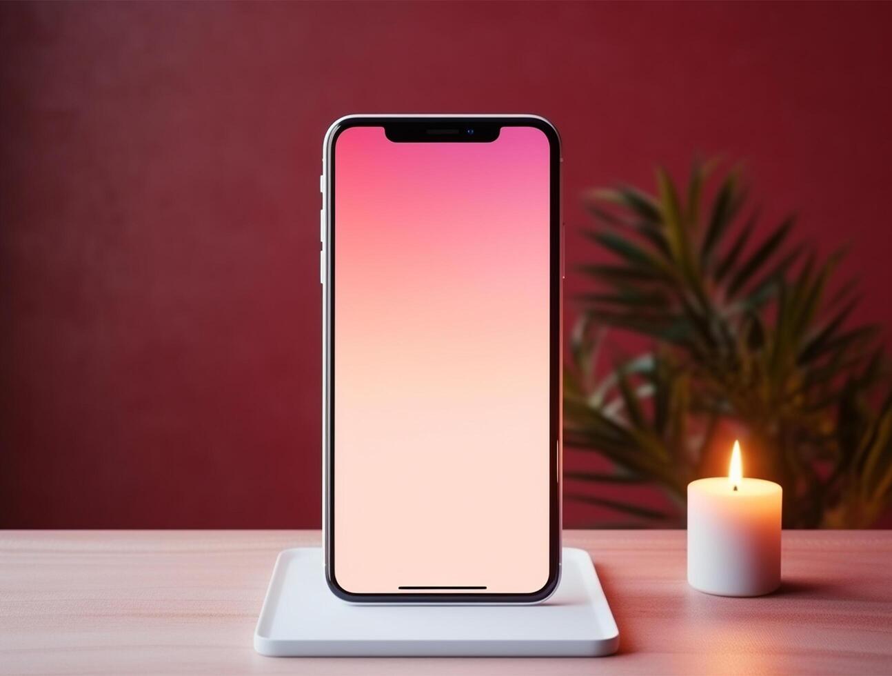 Empty mobile phone screen template for mockup photo