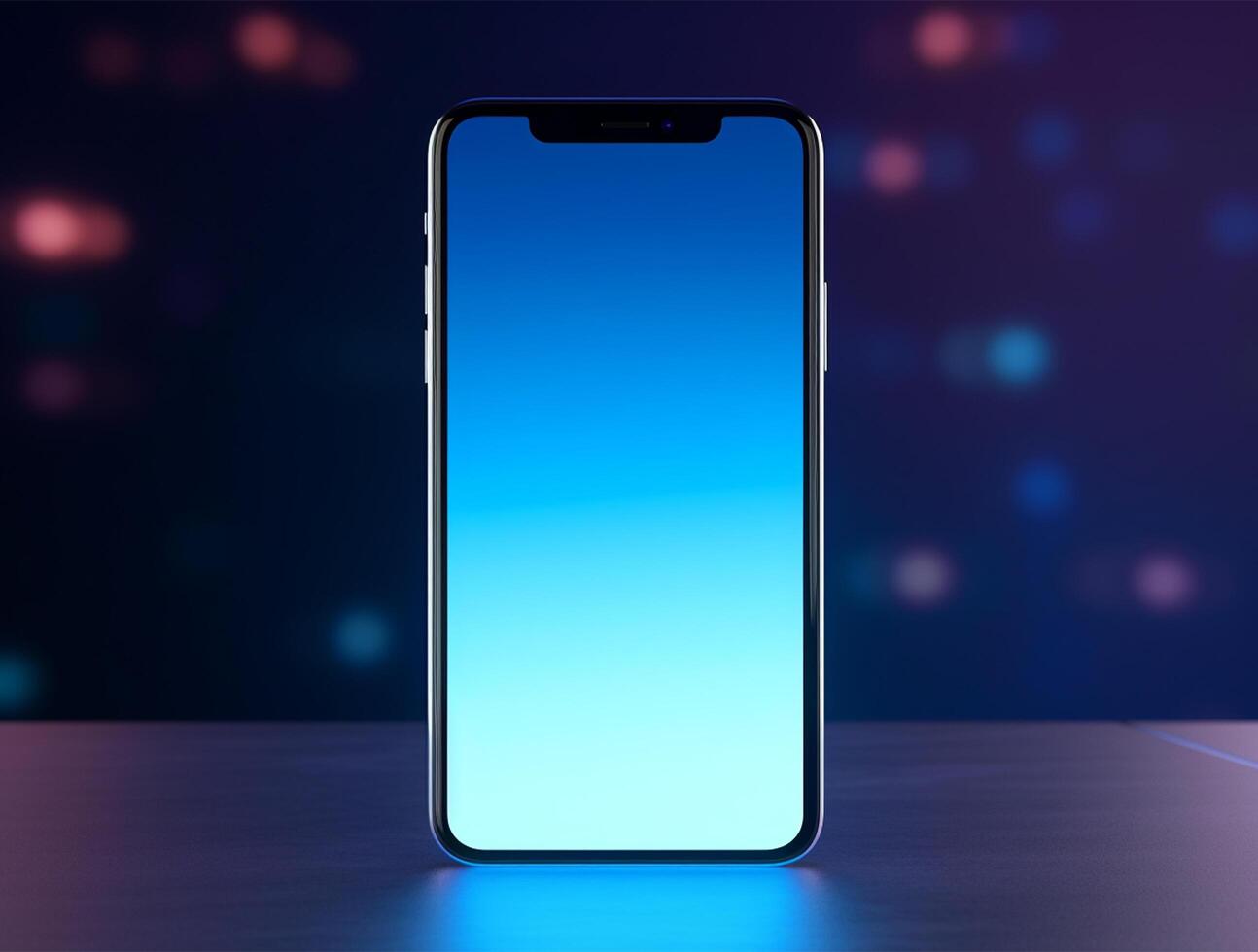 Empty mobile phone screen template for mockup photo