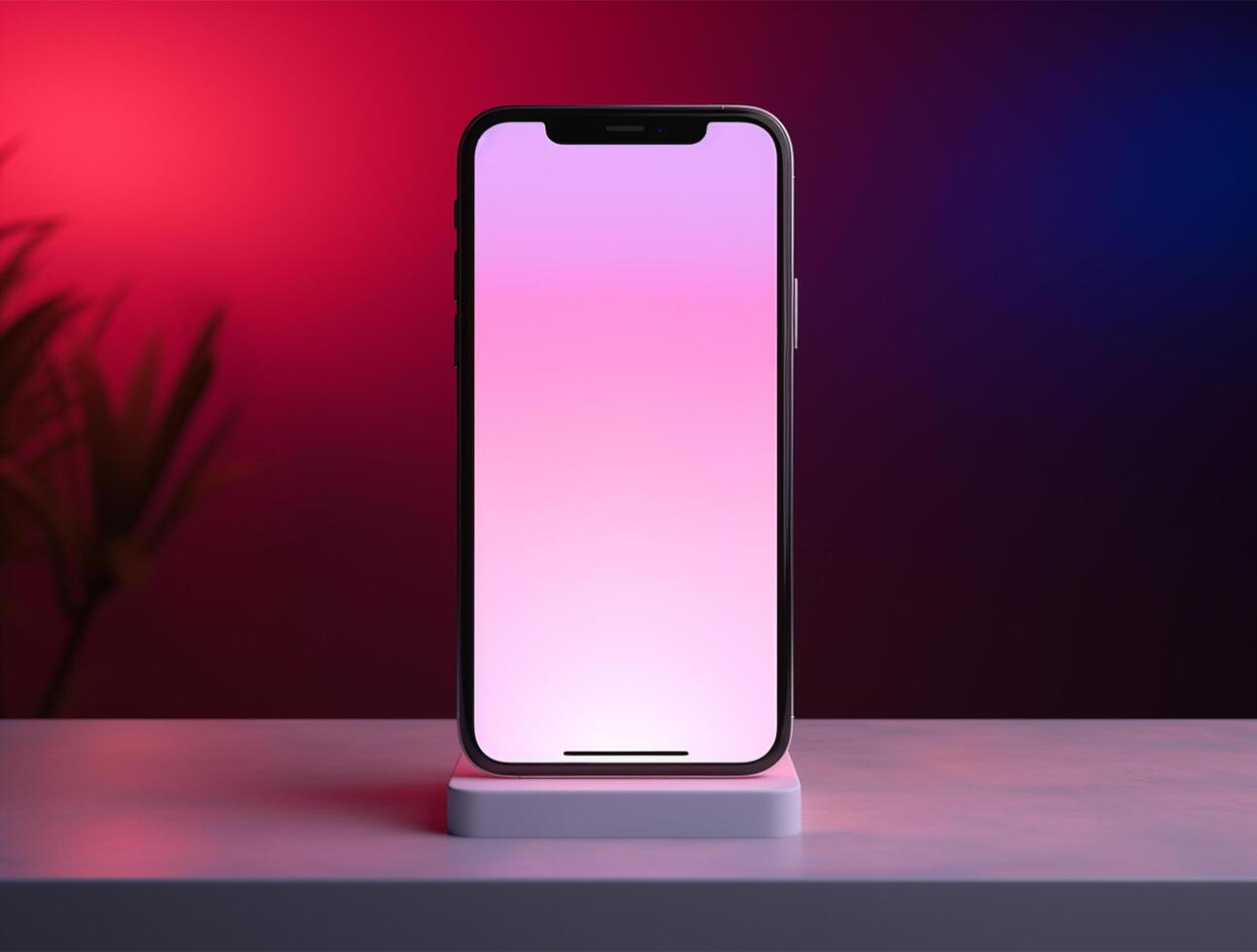 Empty mobile phone screen template for mockup photo