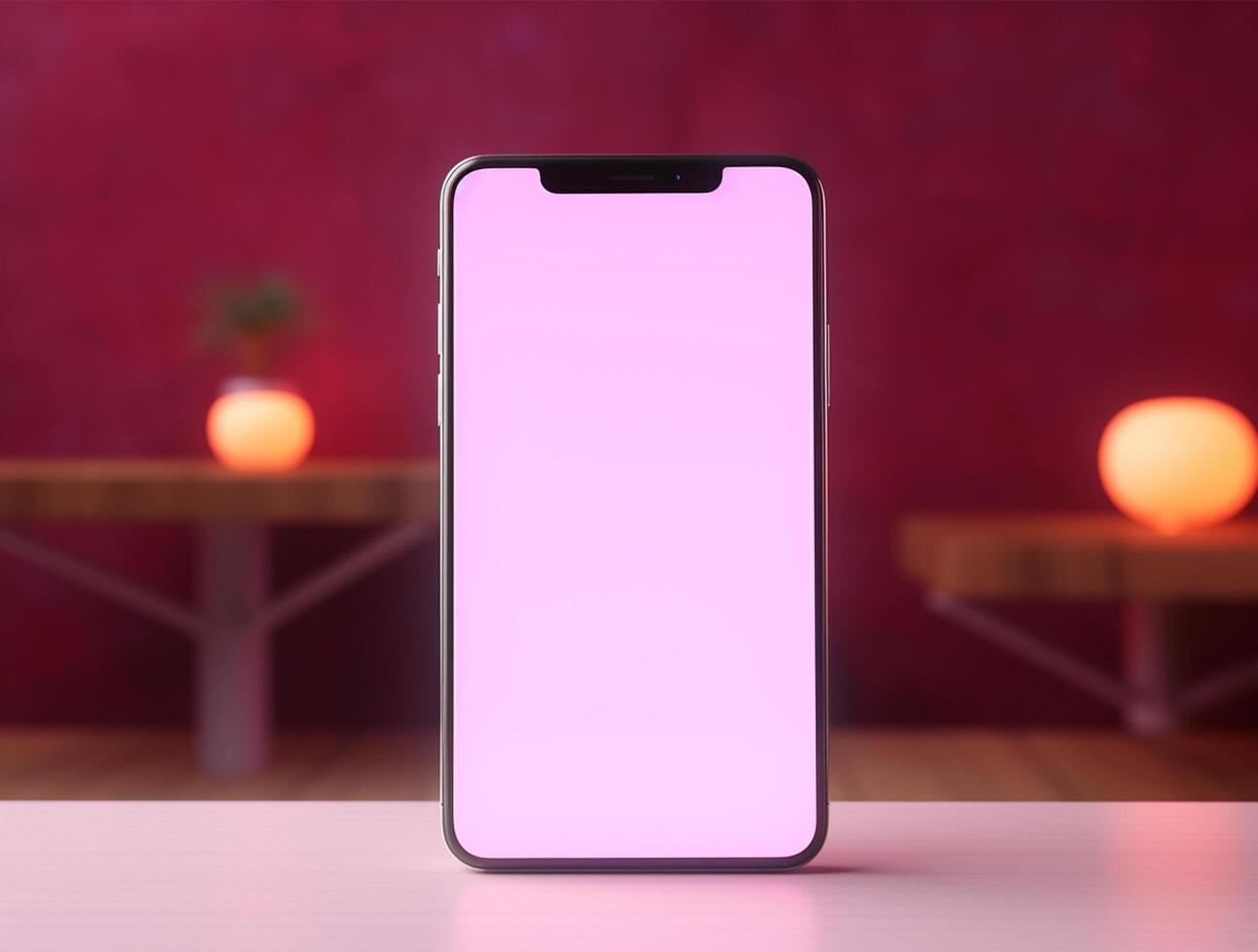Empty mobile phone screen template for mockup photo