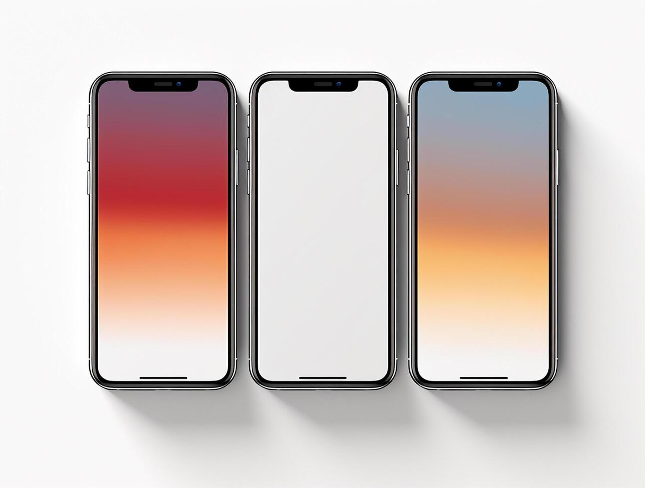 Empty mobile phone screen template for mockup photo