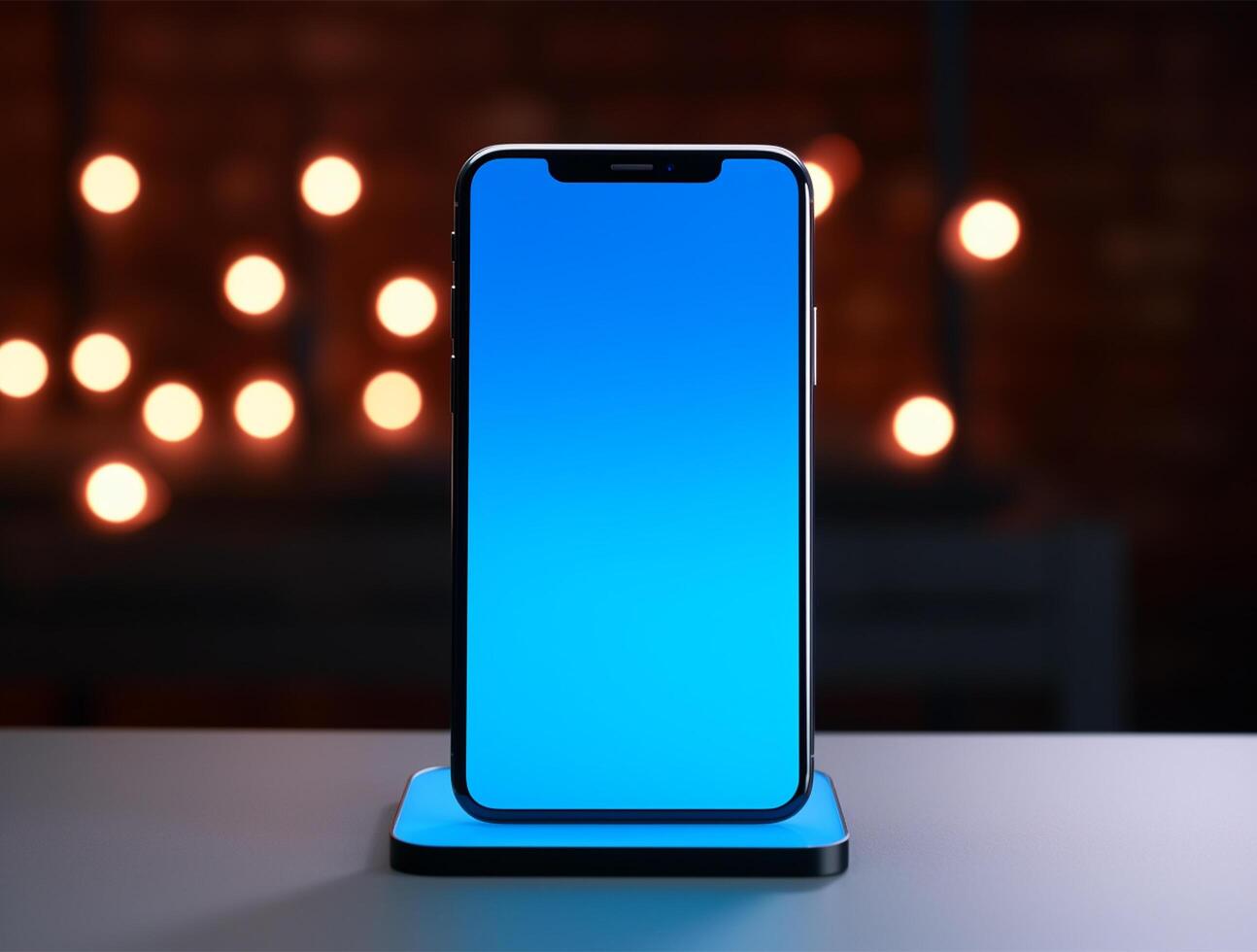 Empty mobile phone screen template for mockup photo