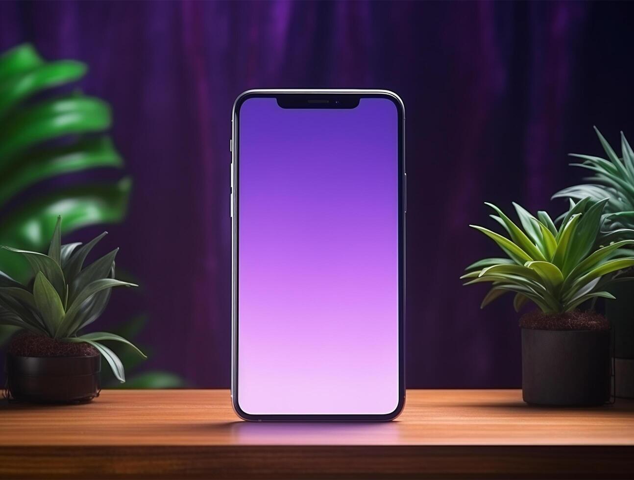 Empty mobile phone screen template for mockup photo