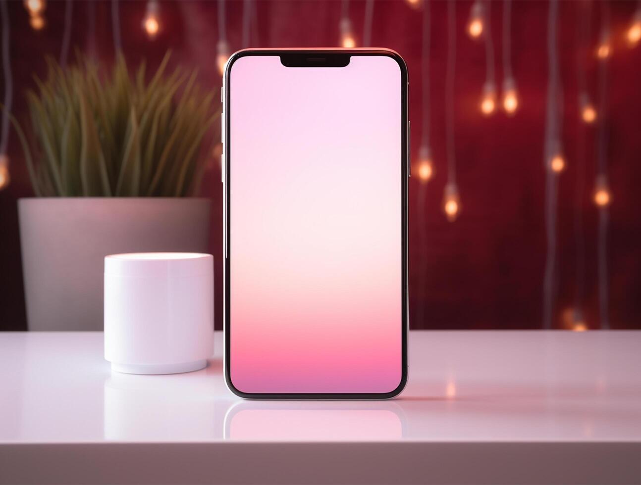 Empty mobile phone screen template for mockup photo