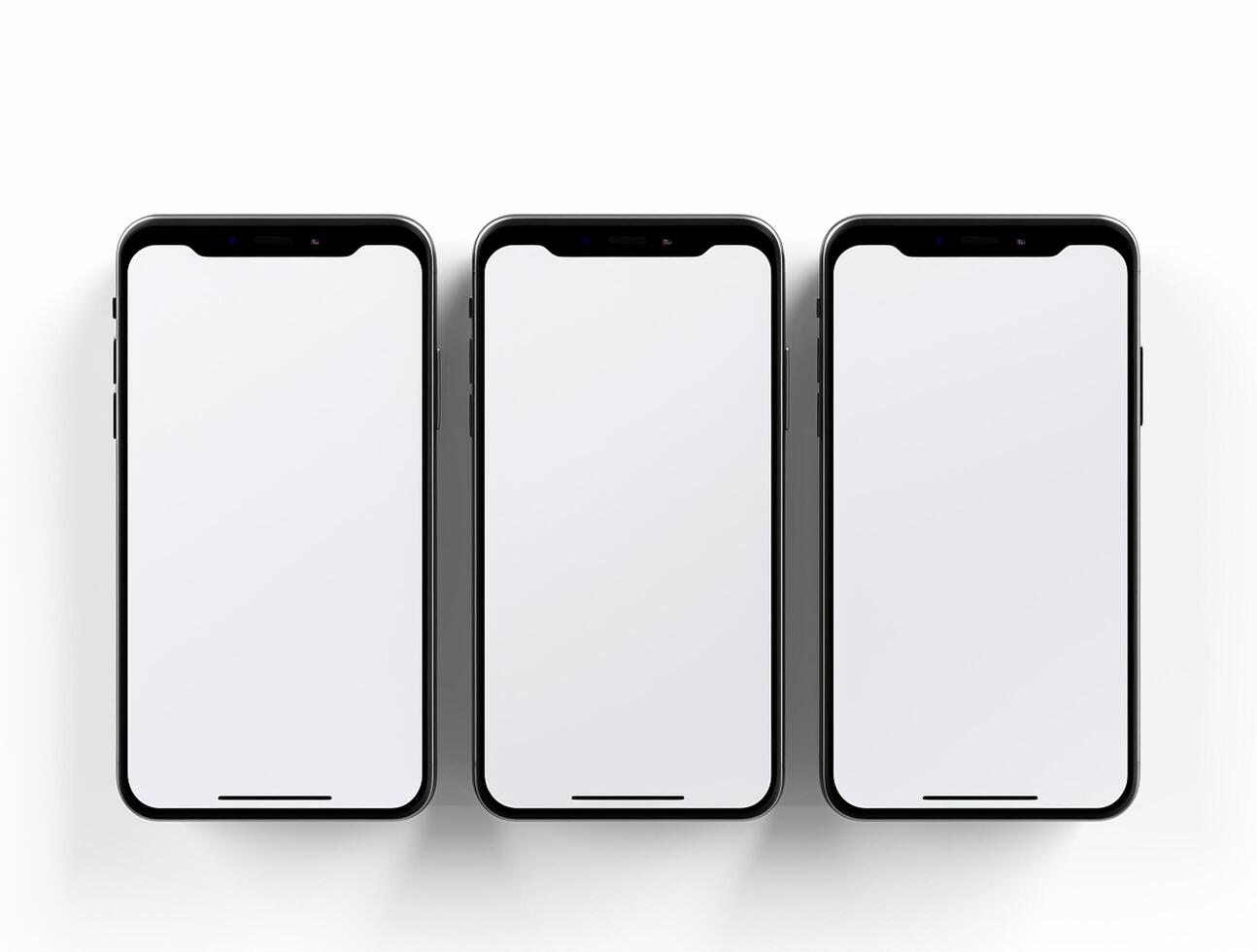 Empty mobile phone screen template for mockup photo