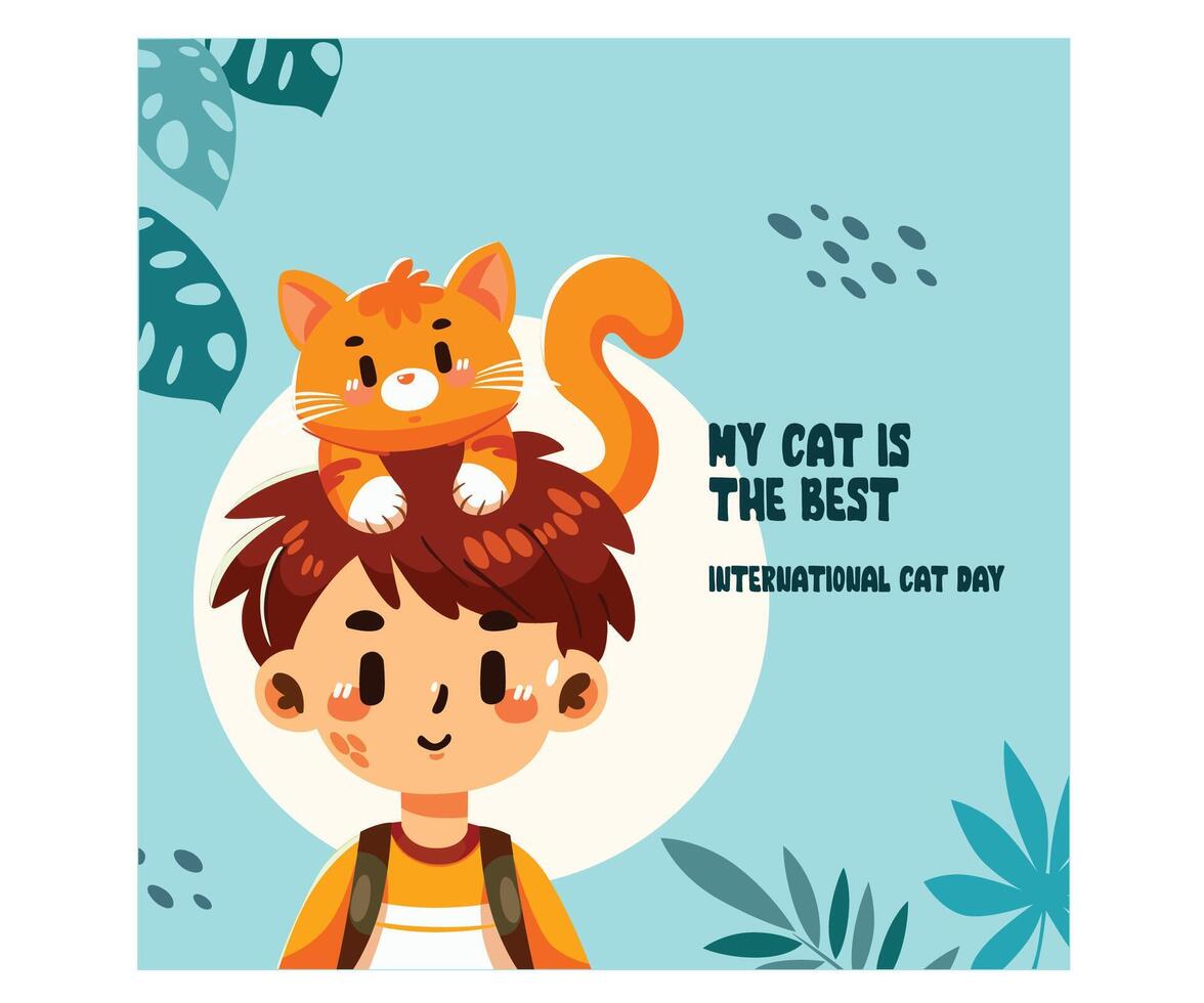 International Cat Day Background Illustration vector