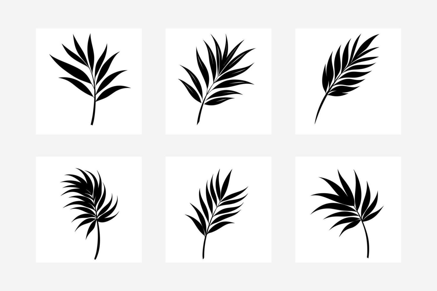 Silhouette bundle of delicate wispy bamboo leaves, perfect for elegant designs. vector