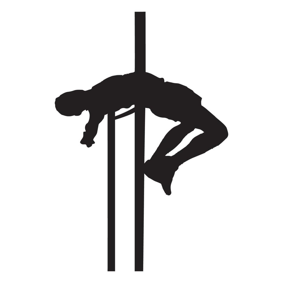Men's High Jump Illustration Silhouette vector