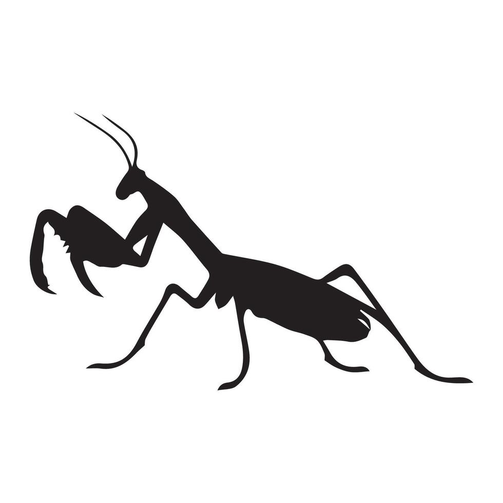 Illustration of Praying Mantis Silhouette vector