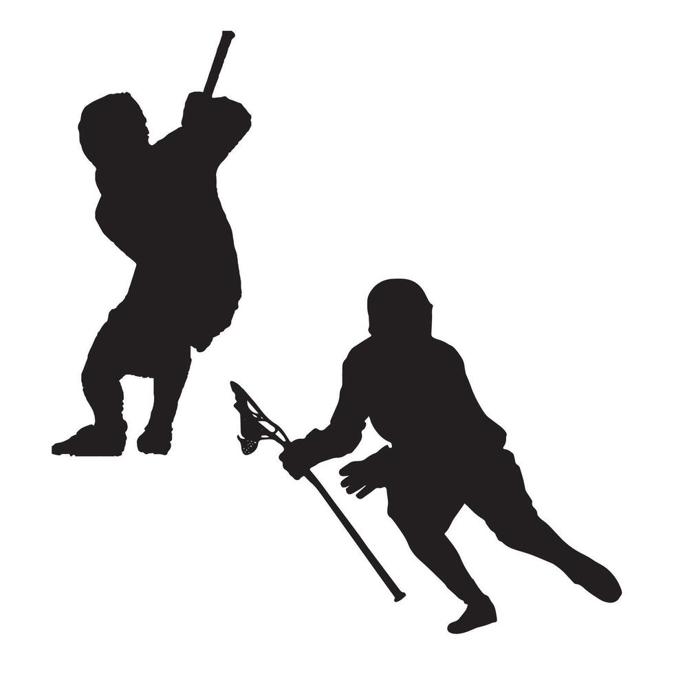 Illustration of Lacrosse Player Silhouette vector