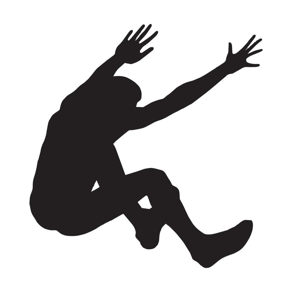 Men's Long Jump Illustration Silhouette vector
