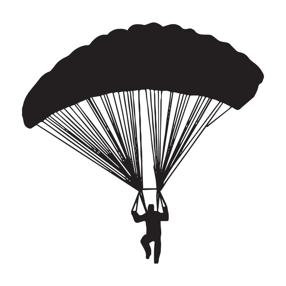 Skydiving Parachuting Silhouette vector