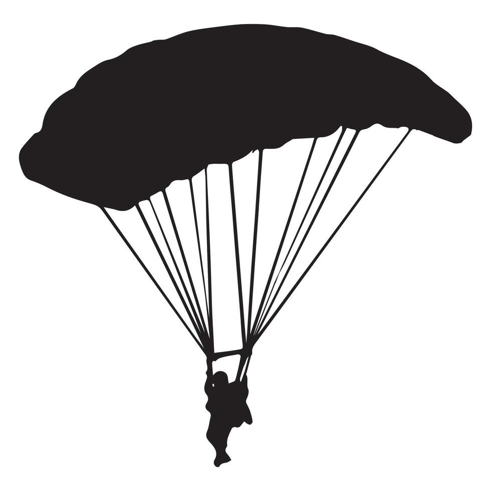 Skydiving Parachuting Silhouette vector