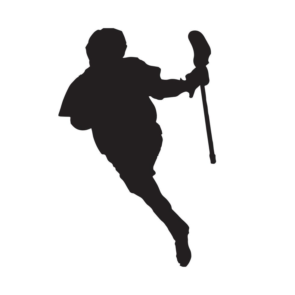 Illustration of Lacrosse Player Silhouette vector