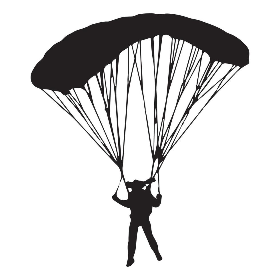 Skydiving Parachuting Silhouette vector