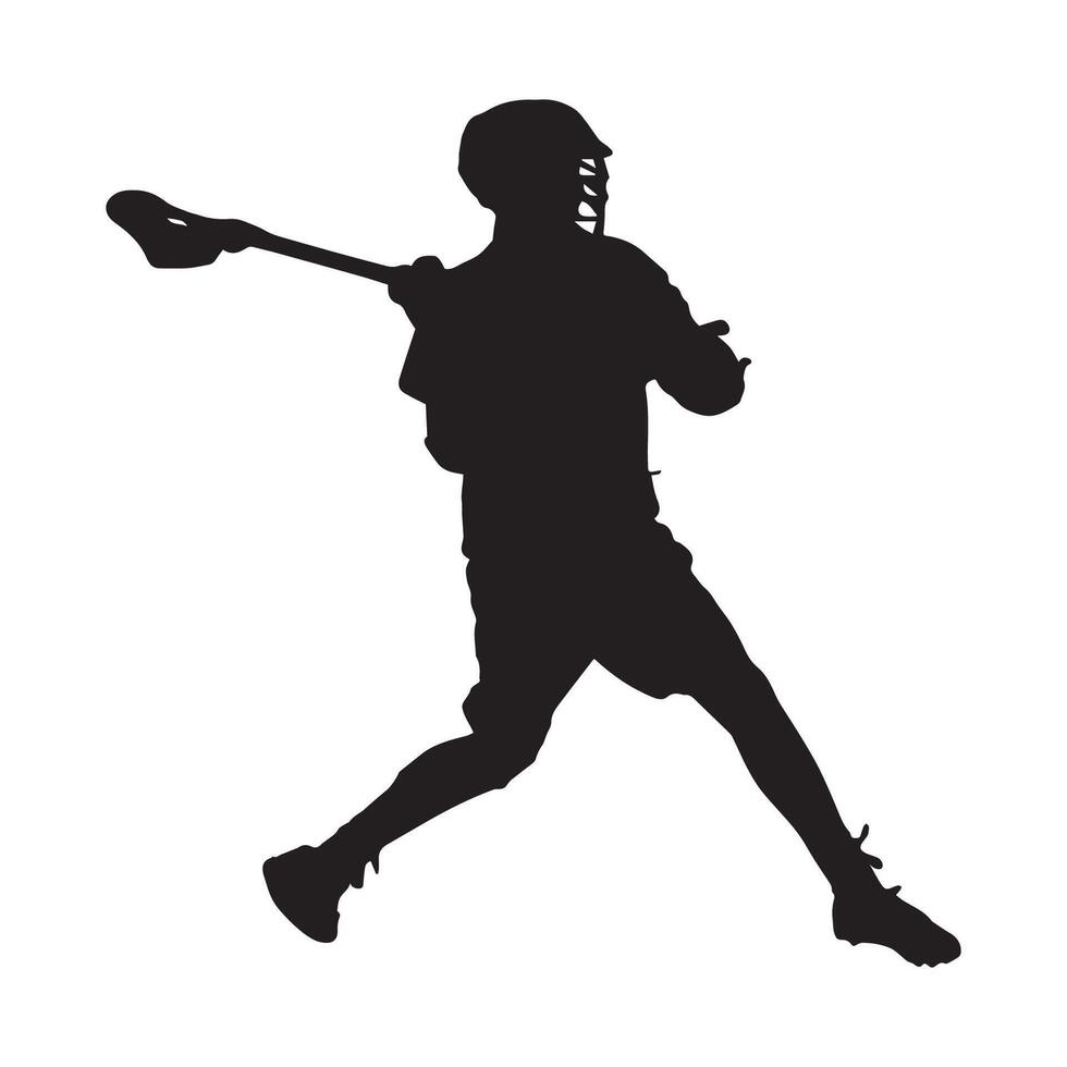 Illustration of Lacrosse Player Silhouette vector
