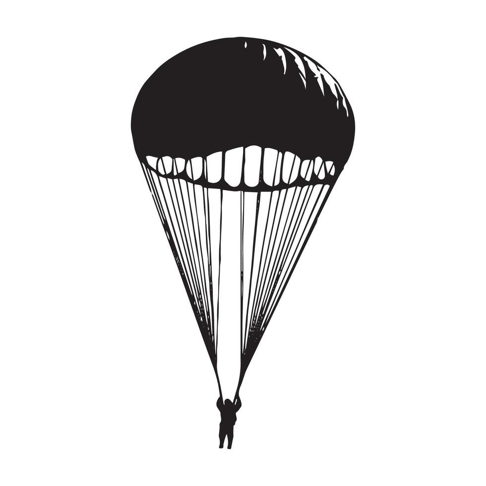 Skydiving Parachuting Silhouette vector