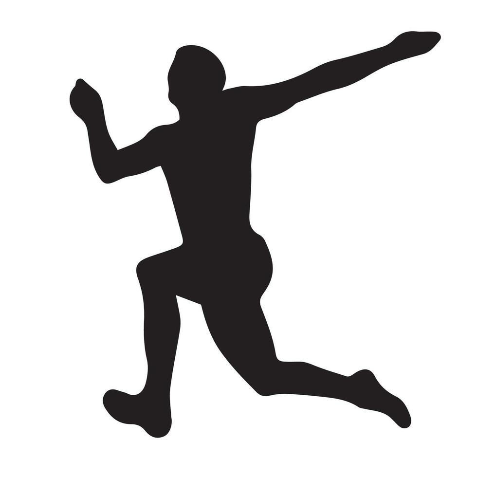 Men's Long Jump Illustration Silhouette vector