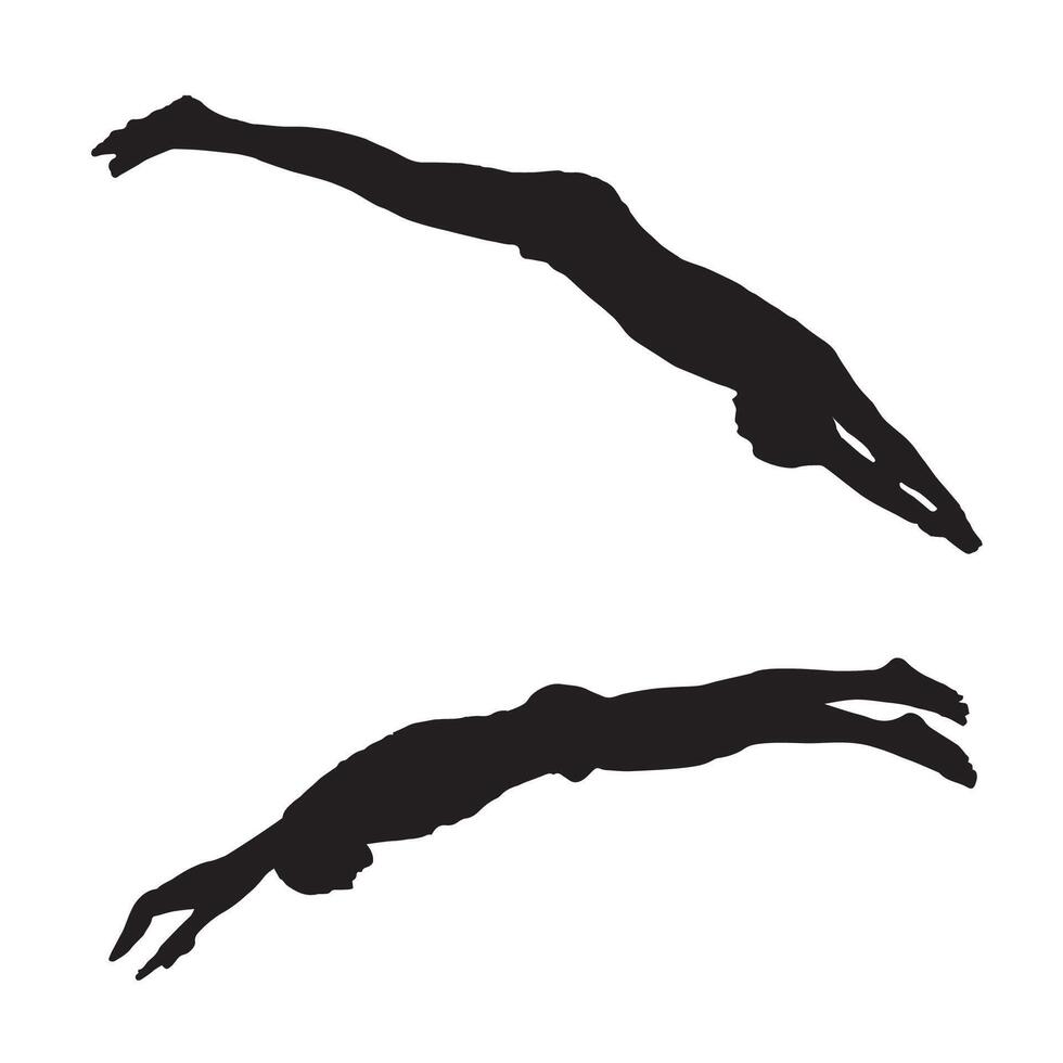 Illustration of Swimming Silhouette vector