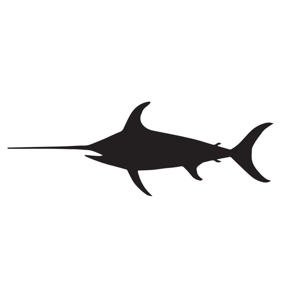 Illustration of Swordfish Silhouette vector