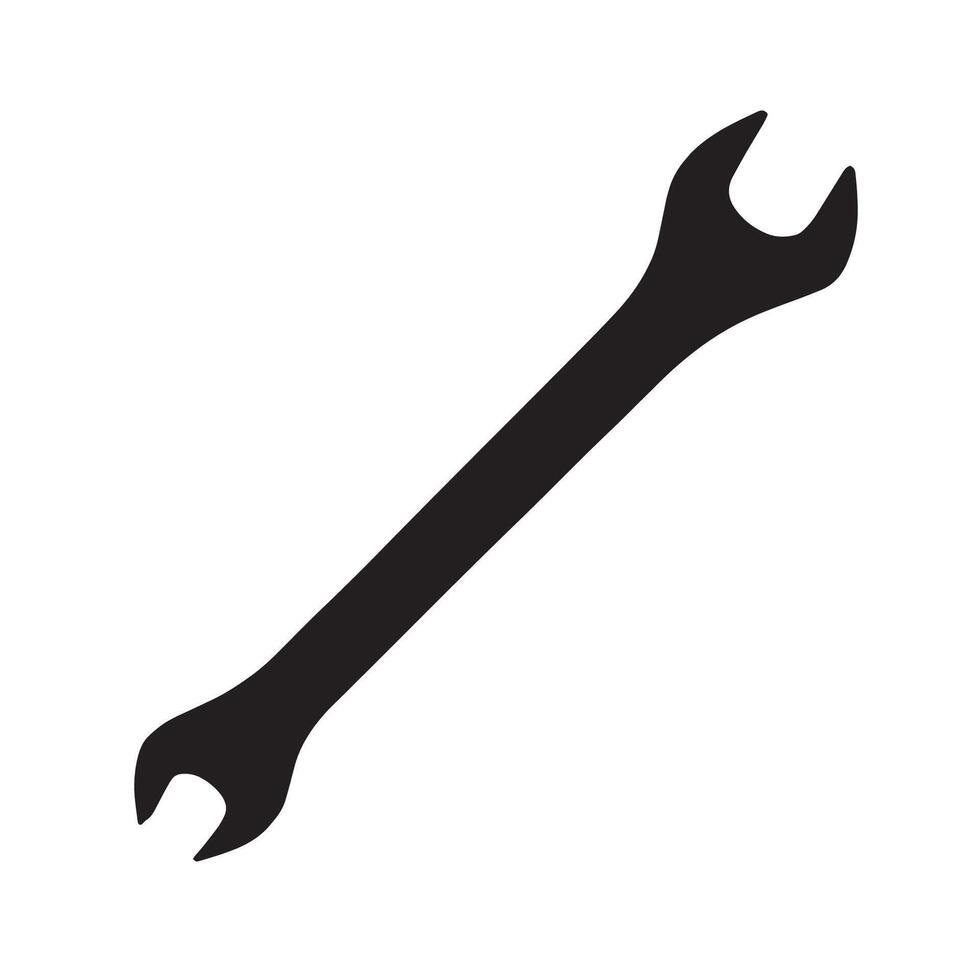 Open-End Spanner Silhouette vector