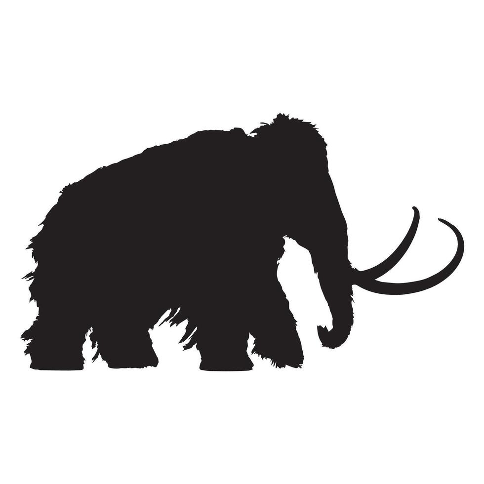 Illustration of Woolly Mammoth Silhouette vector
