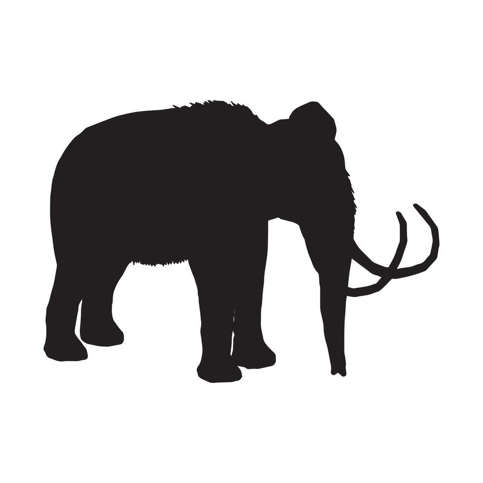 Illustration of Woolly Mammoth Silhouette vector