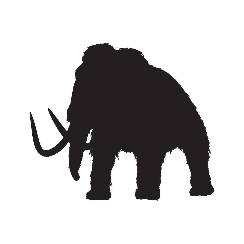 Illustration of Woolly Mammoth Silhouette vector