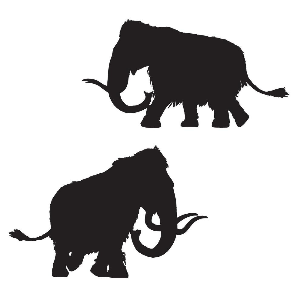 Illustration of Woolly Mammoth Silhouette vector
