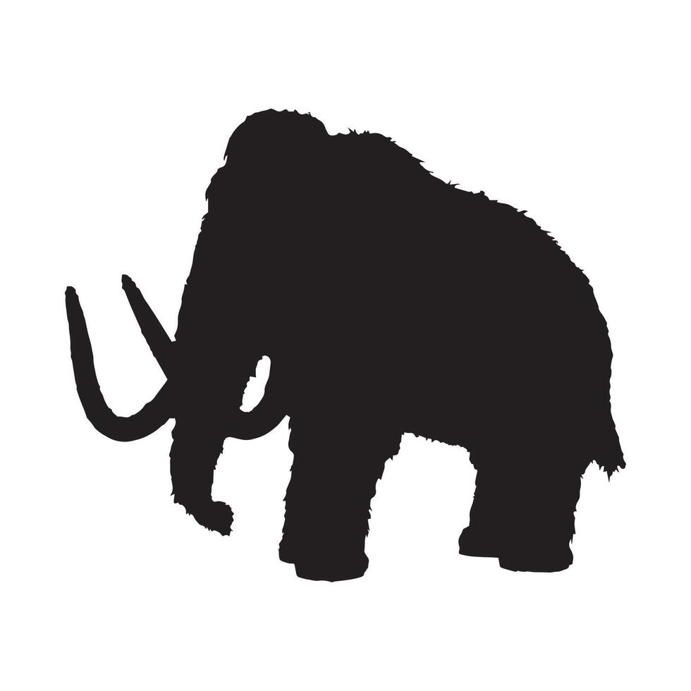 Illustration of Woolly Mammoth Silhouette vector
