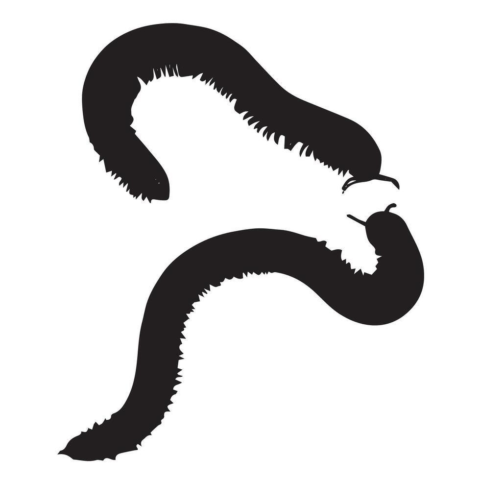 Illustration of Millipede Silhouette vector