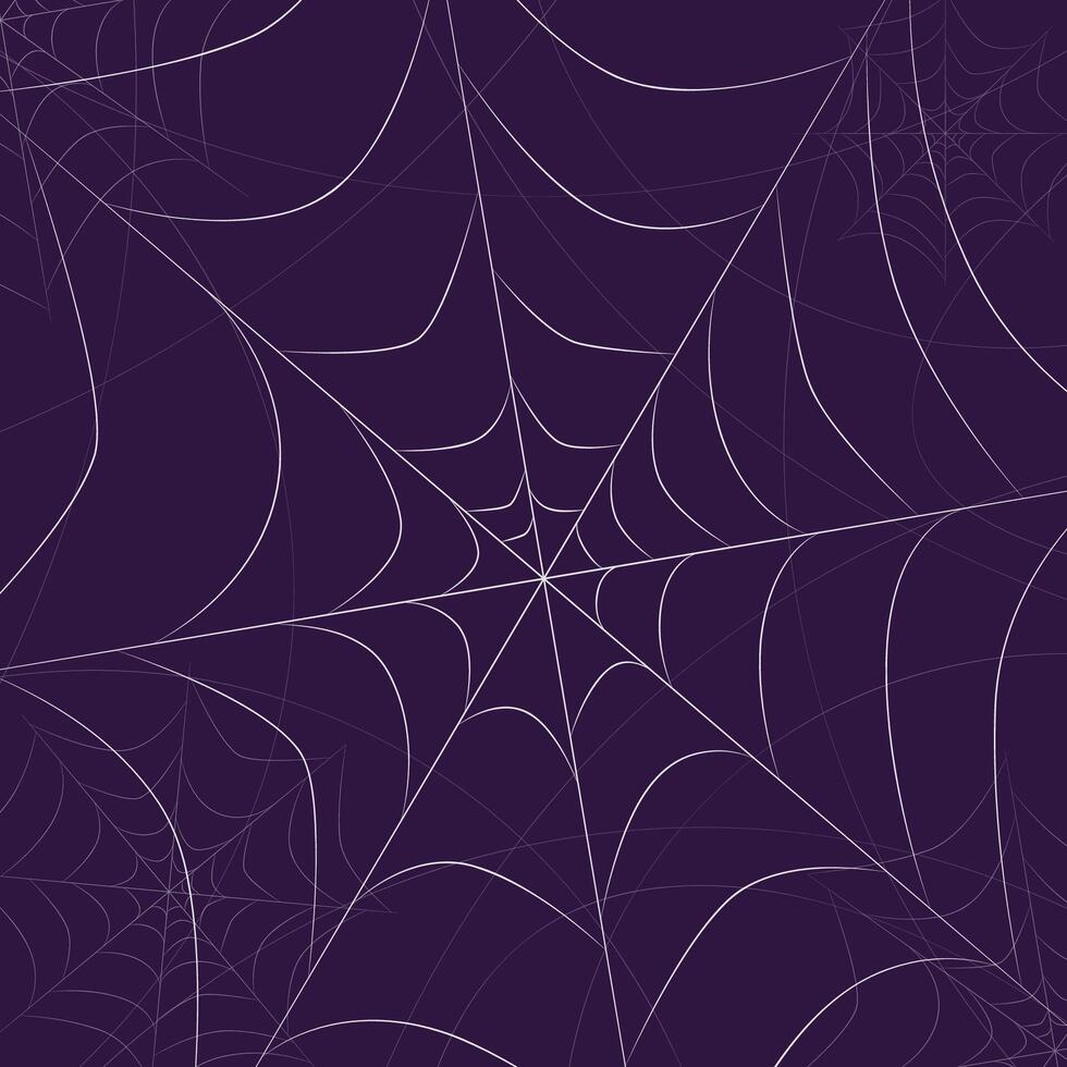 Spider web on a purple background for a Halloween themed party. web. Design elements. A template for Halloween. vector