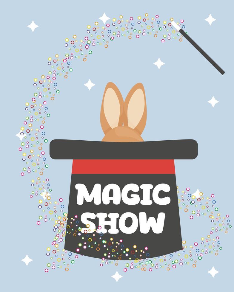 childrens magic poster . childrens magic elements. illustration vector
