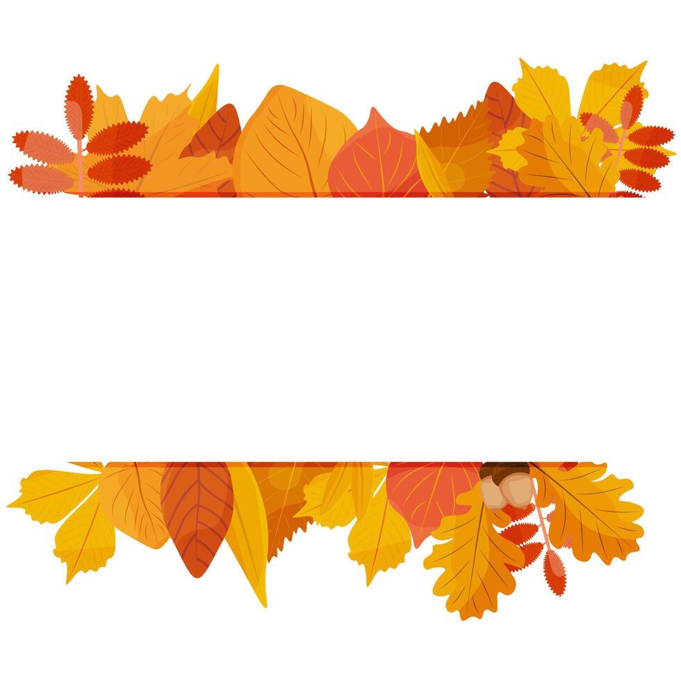 illustration of an empty autumn frame with leaves. Autumn design. Templates for posters, banners, flyers, presentations. vector