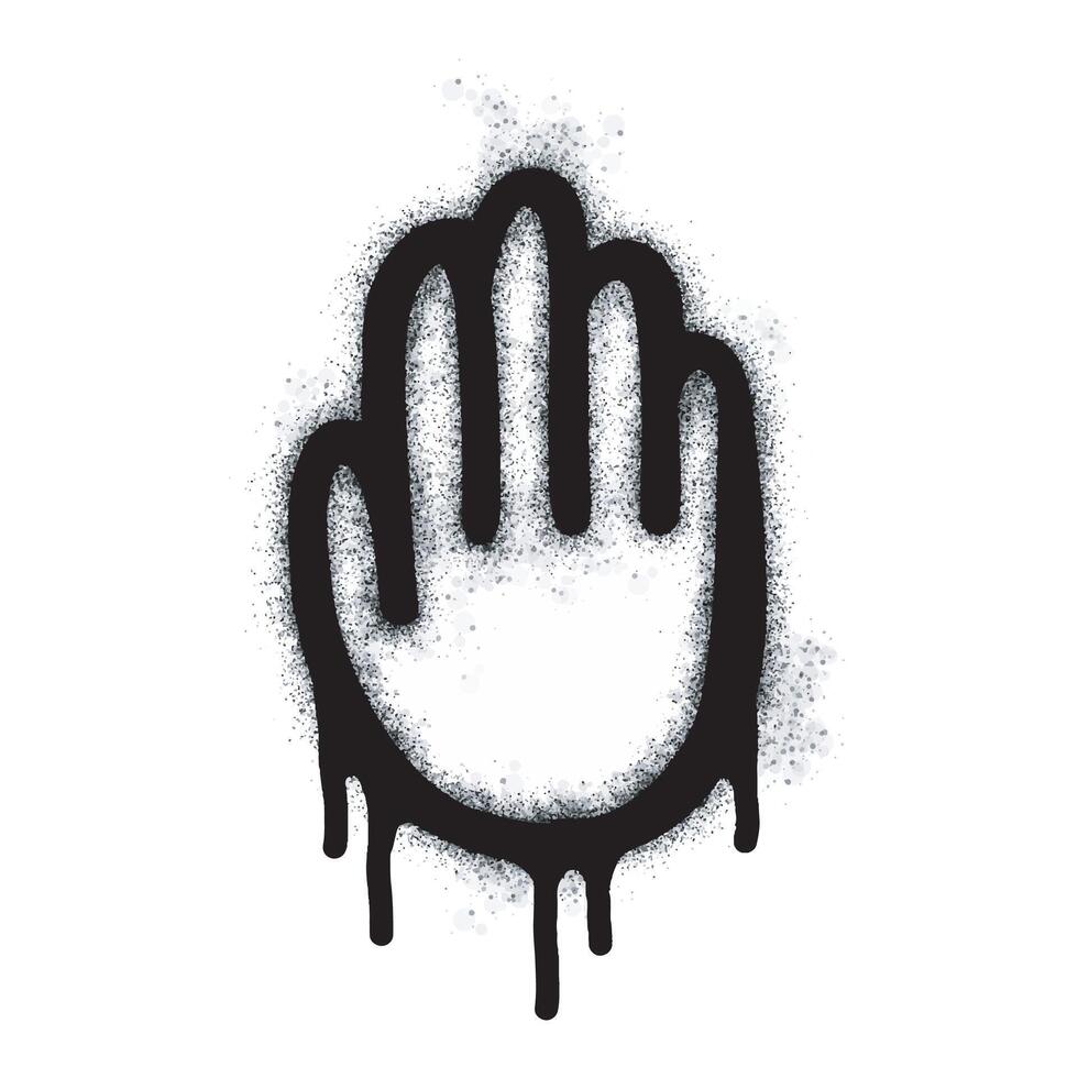 graffiti stop sign collection Spray painted black on white. Hand drop symbol. isolated on white background. vector