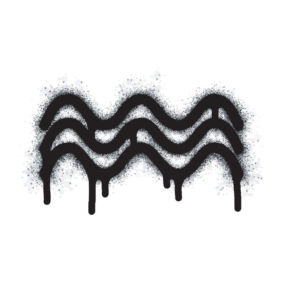 Spray Graffiti wave icon isolated on white background. graffiti wave icon with spray on black vector