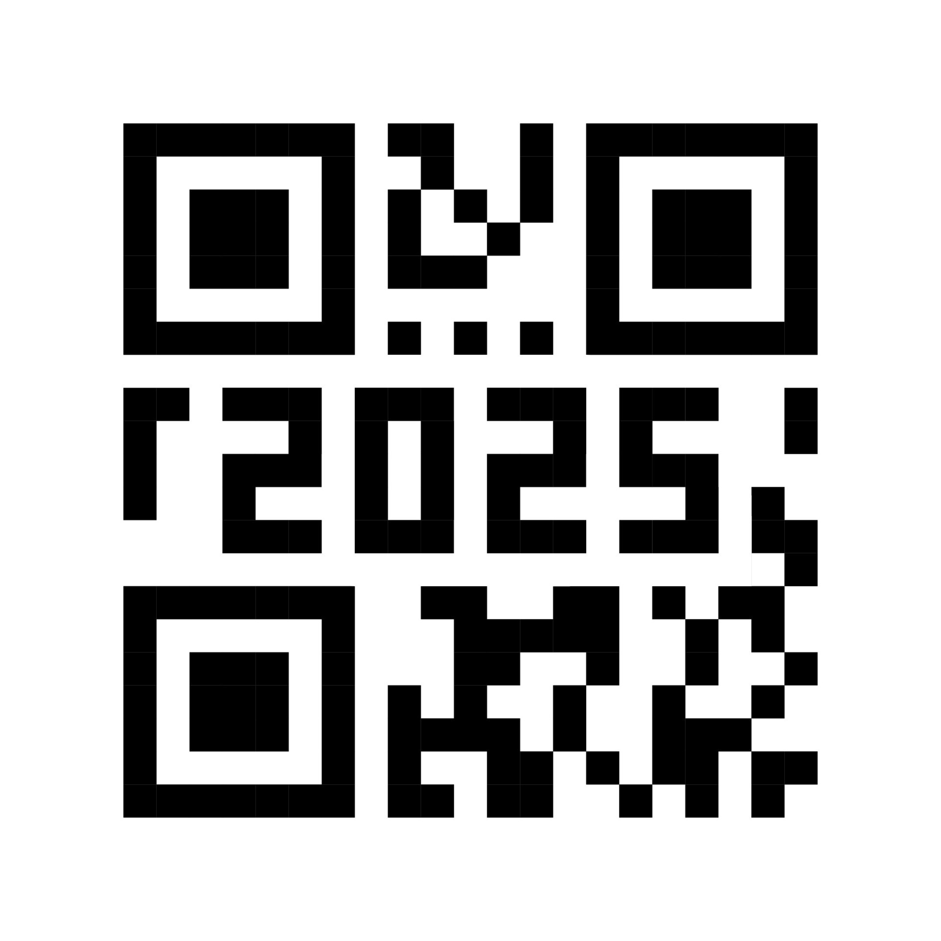 QR code 2025 number. New Year barcode concept design template. eps illustration for banner