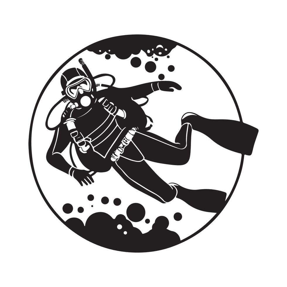Scuba Diving Logo. scuba diving logo template. retro scuba diving logo vector