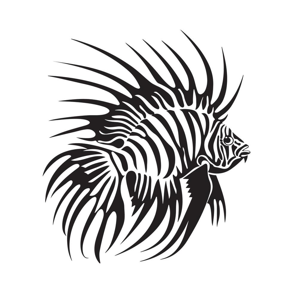 Lion fish Stock Illustrations. Lion fish logo designs isolated on white background vector