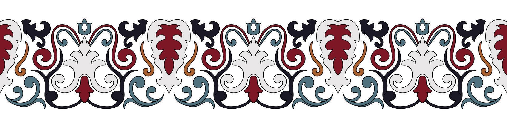 Vintage flower border. Paper decorative border. Embroidery. seamless flower vector