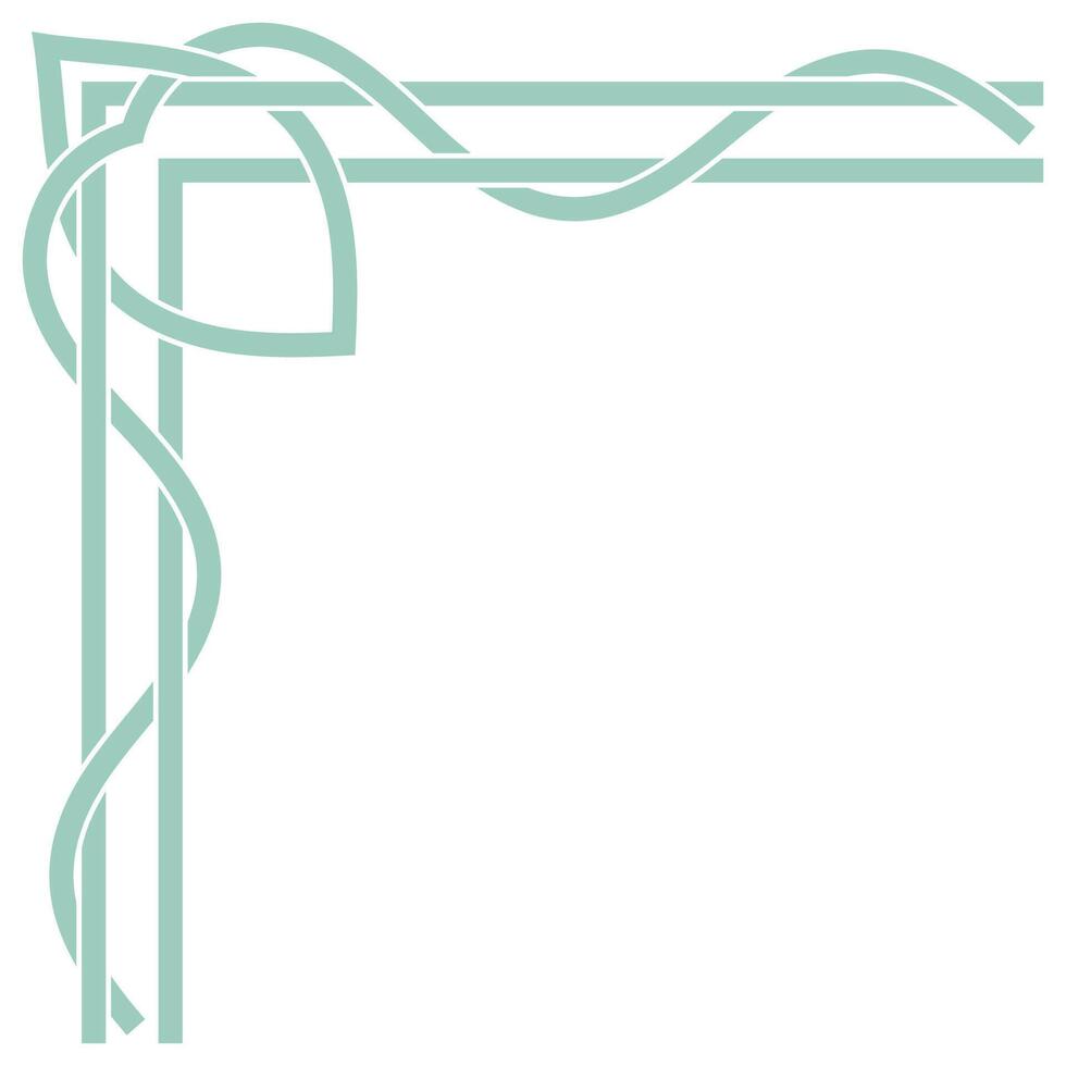 Mint green vintage corner lines Corner for abstract wedding cards vector