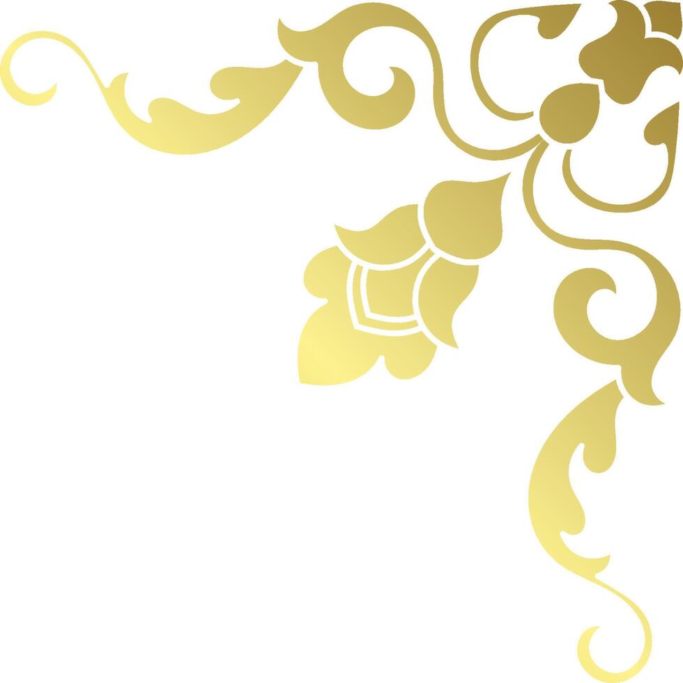 golden decorative corner Vintage style, gold abstract paper border customization. vector