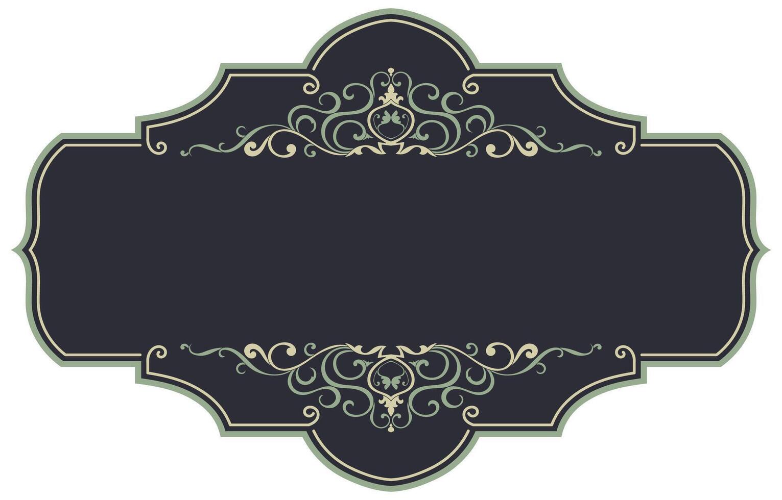 Classic vintage frame black background message frame and green stripes vector